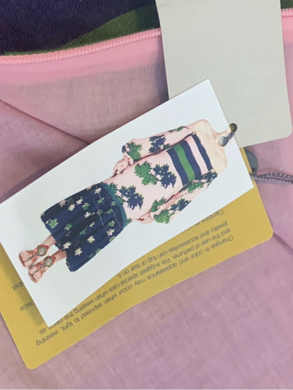 Silvia Tcherassi Oristano Off-Shoulder Linen Dress Navy Pink Blossom Floral Midi - Picture 9 of 15